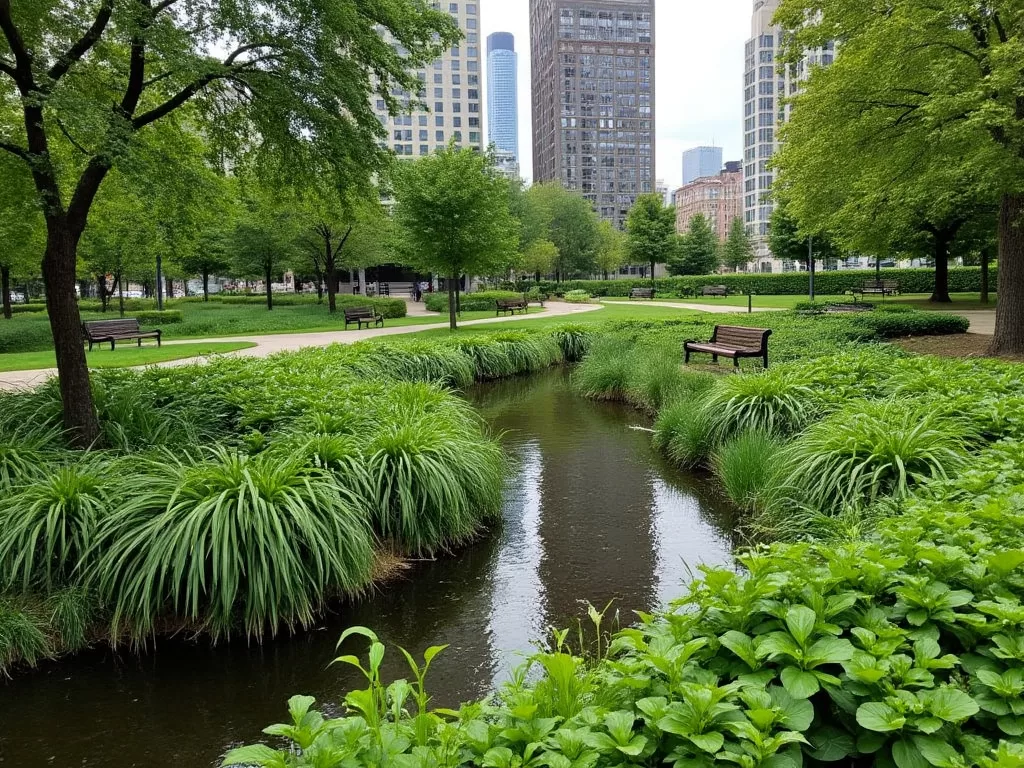 park in urban setting with lots of green space