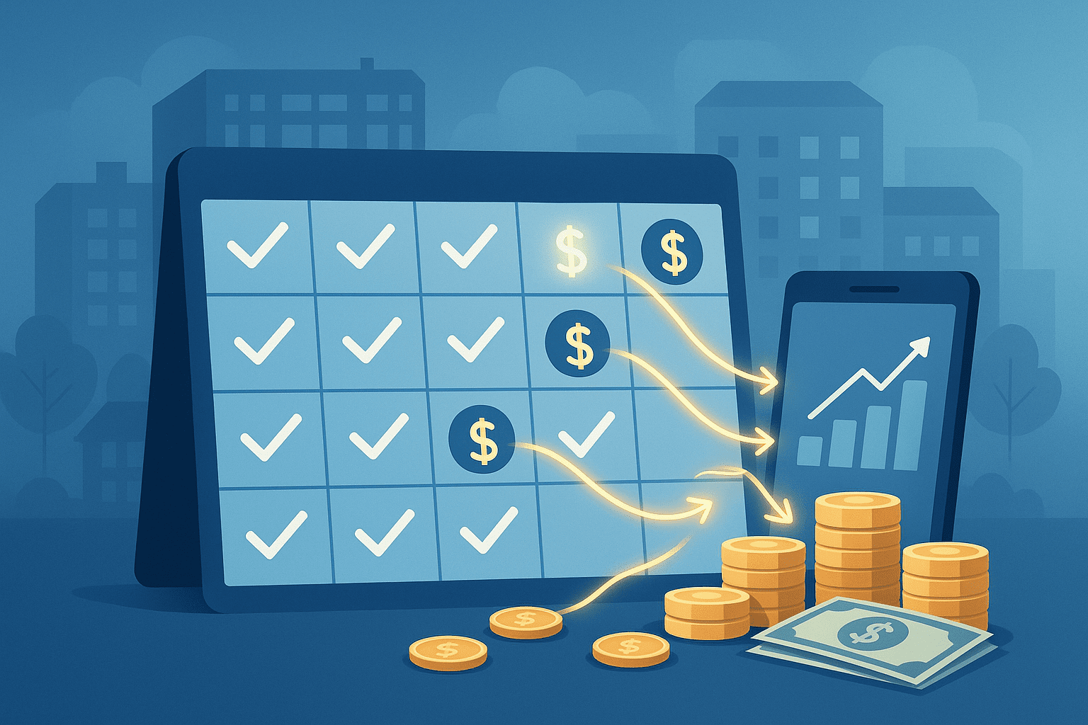 Calendar marking payment dates