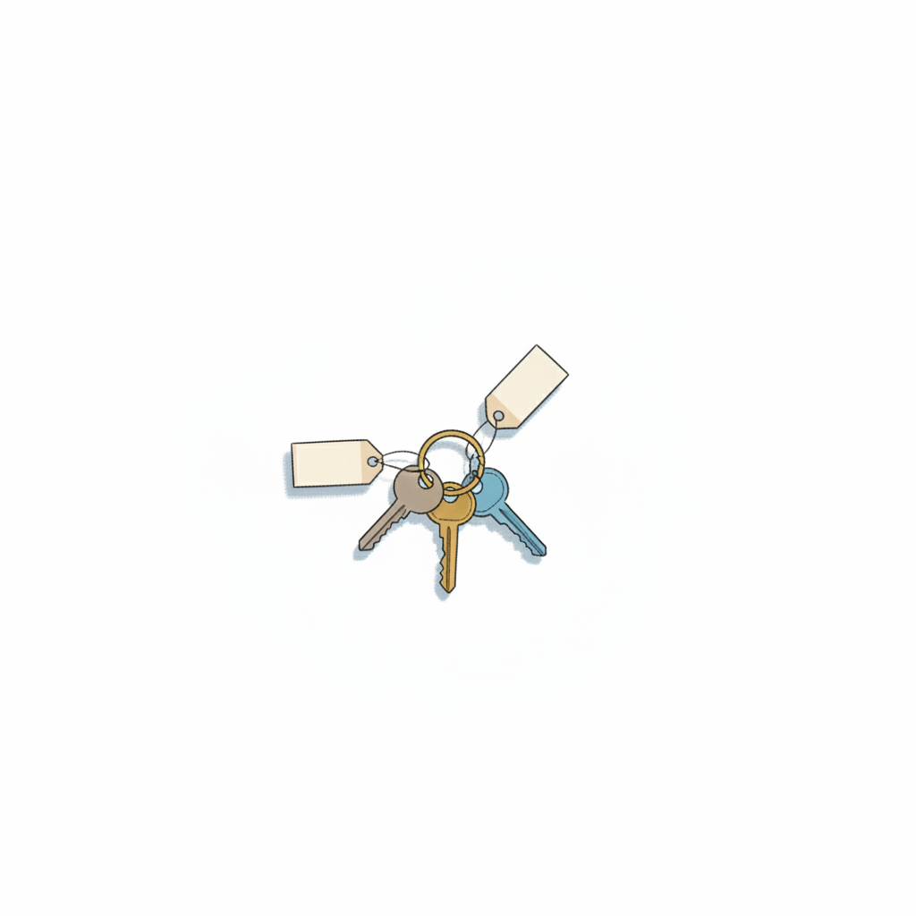 Three-keys illustration with title bar reading "Three keys — Comparing the options."